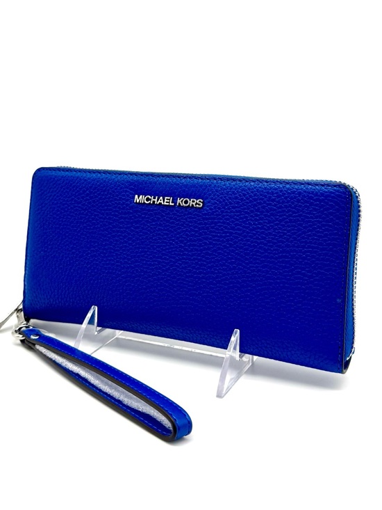 Michael Kors Handbags - Michael Kors Jet Set Travel Large Leather Continental Wallet Galaxy Blue